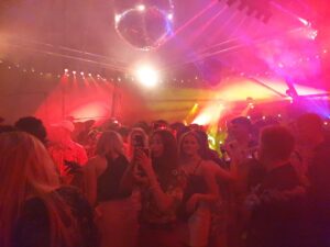 Glastonbury Festival Lighting hire for bar tents. Moving heads, laser, strobe rental DJ Dance tent